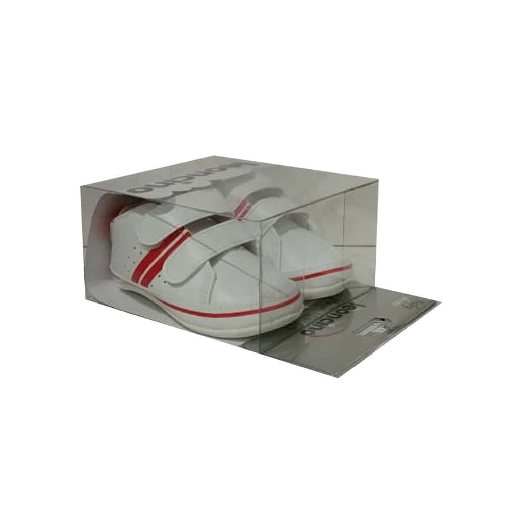 Zapatillas blancas con rayas rojas para bebé Baby Leoncino (Talla 19) - Miniatura 2