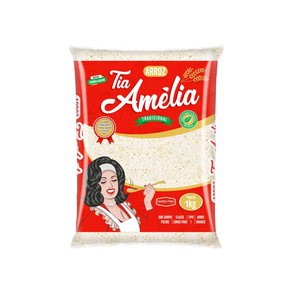 Arroz blanco de grano largo fino Tia Amélia (1 kg / 2.2 lb) - Miniatura 1