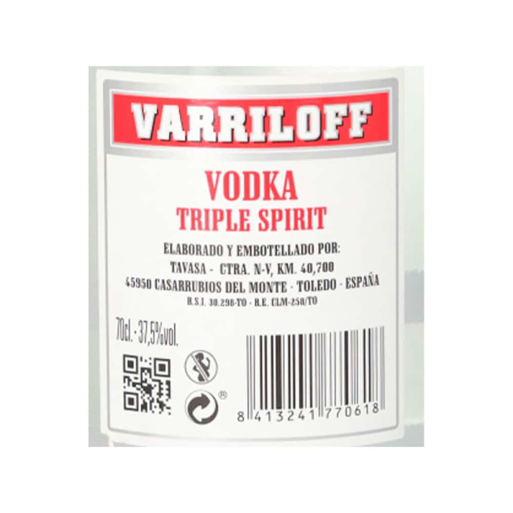 Vodka Varriloff (700 ml) - Miniatura 3