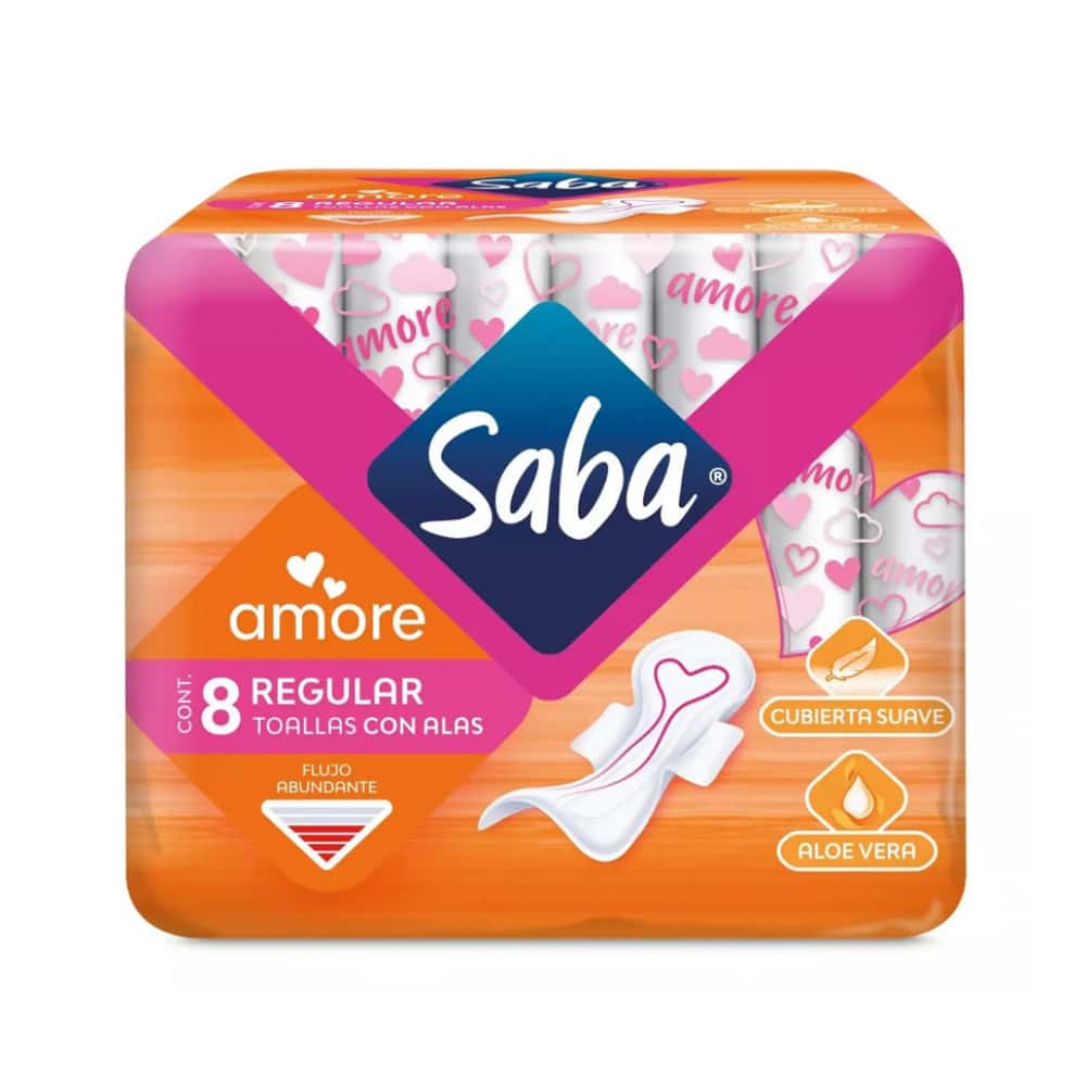 Almohadillas sanitarias regular con alas Saba (8 U) - Miniatura 1