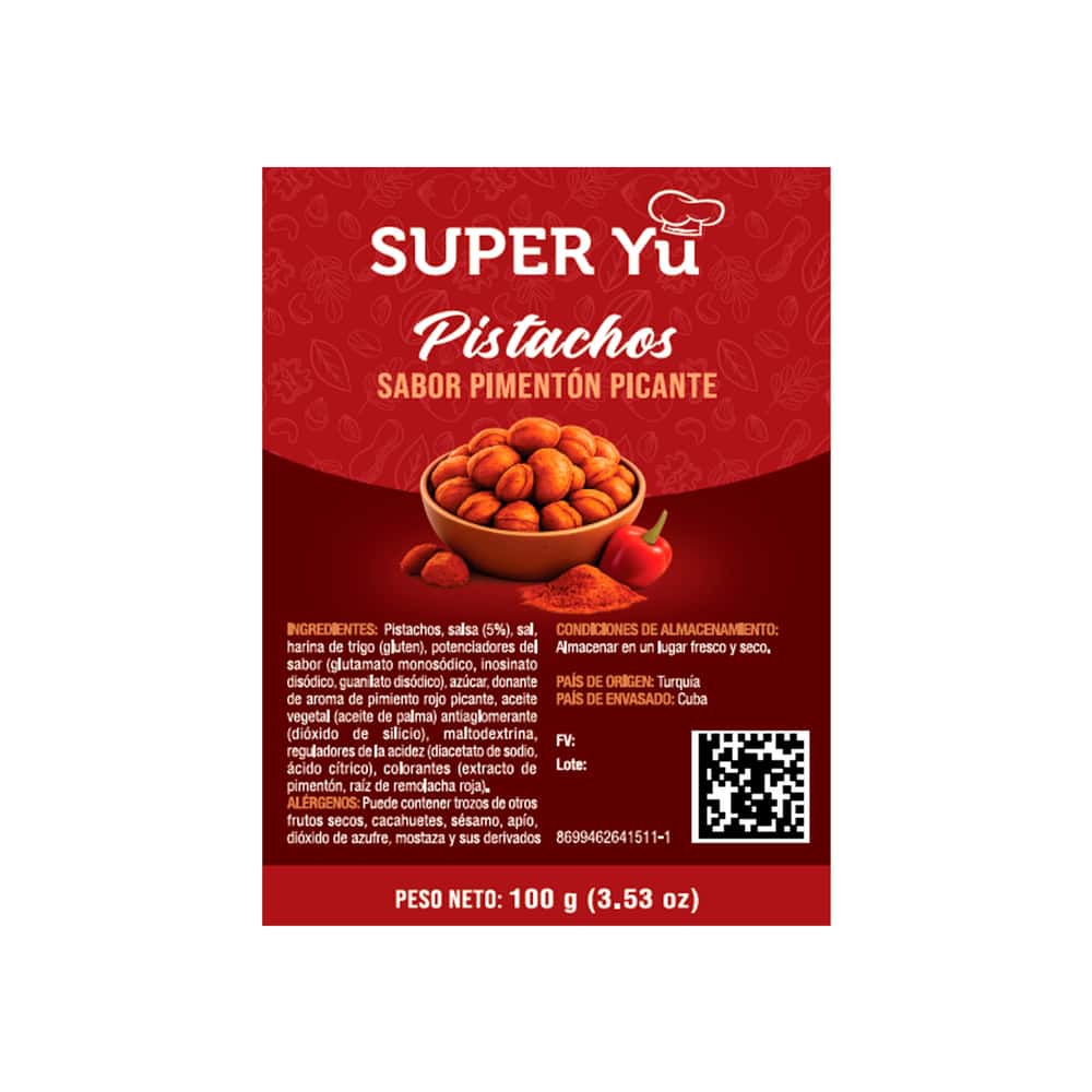 Pistachos con sabor a pimentón picante Super Yu (100 g / 3.53 oz) - Miniatura 3