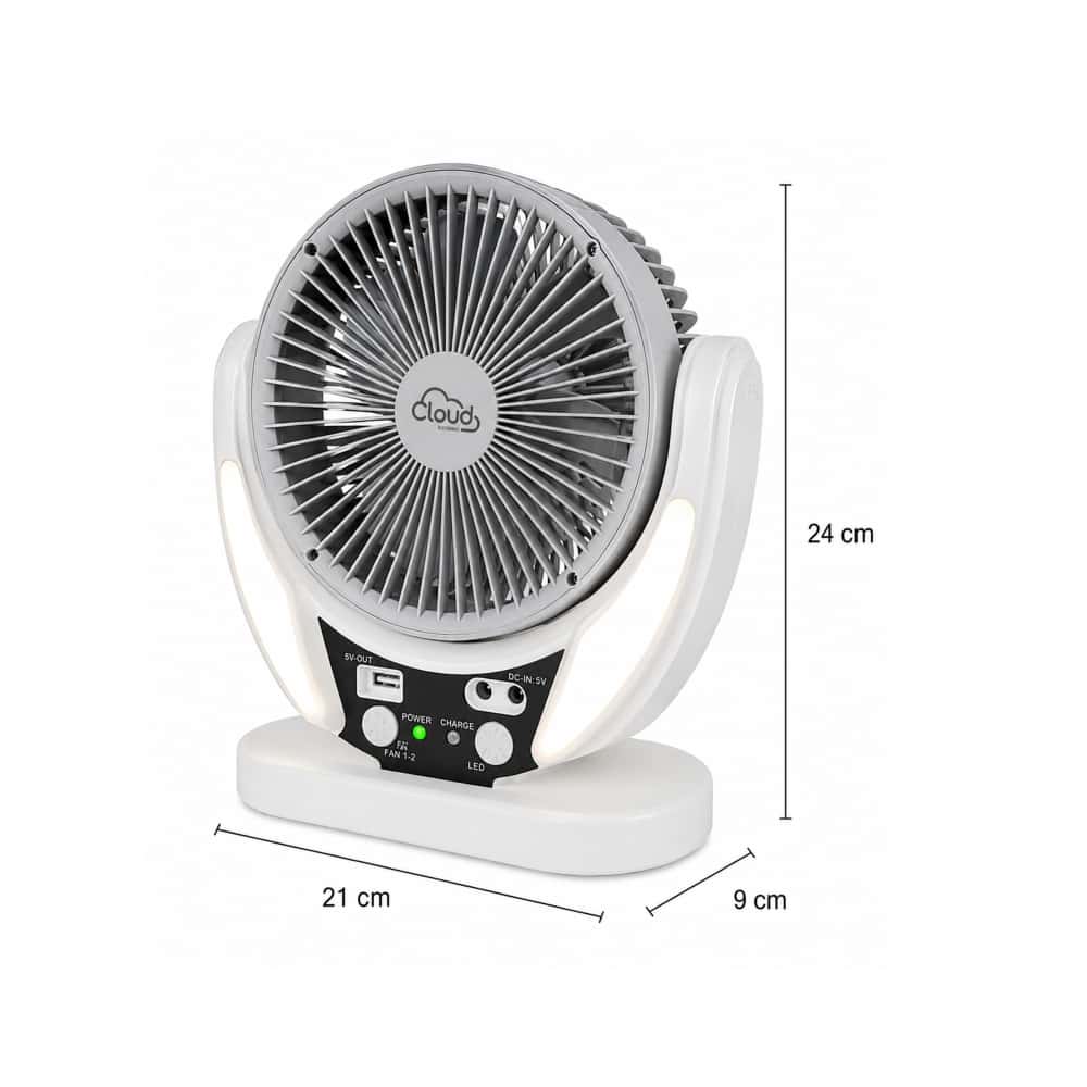 Ventilador recargable de 6" con luz LED Modelo 606 Cloud Electric - Miniatura 3