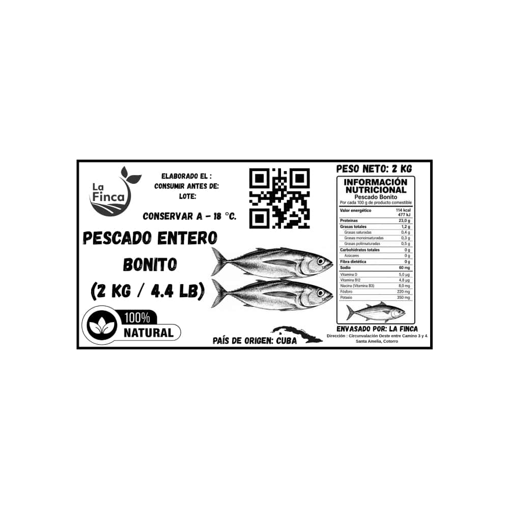 Pescado entero Bonito La Finca (2 kg / 4.4 lb) - Miniatura 4