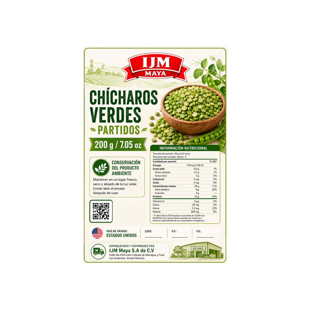 Chícharos verdes partidos IJM Maya (200 g / 7.05 oz) - Miniatura 2