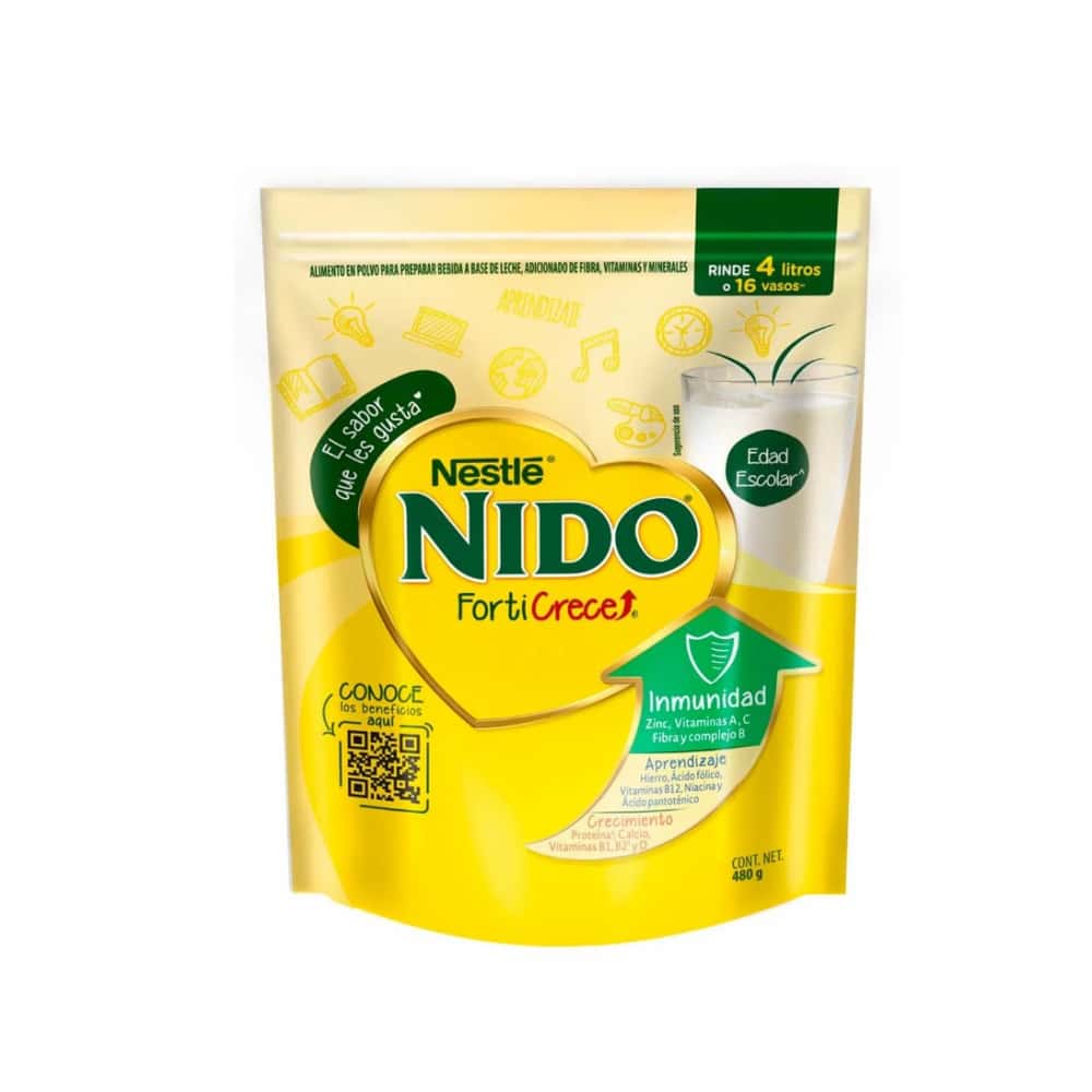 Alimento en polvo a base de leche Nido FortiCrece Nestlé (480 g / 1.06 lb) - Miniatura 1