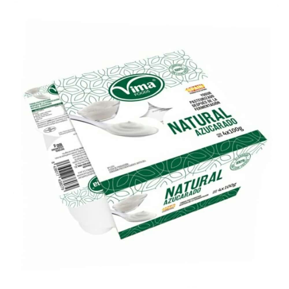 Yogurt pasteurizado natural azucarado Vima Foods (4 x 100 g / 3.52 oz) - Miniatura 1
