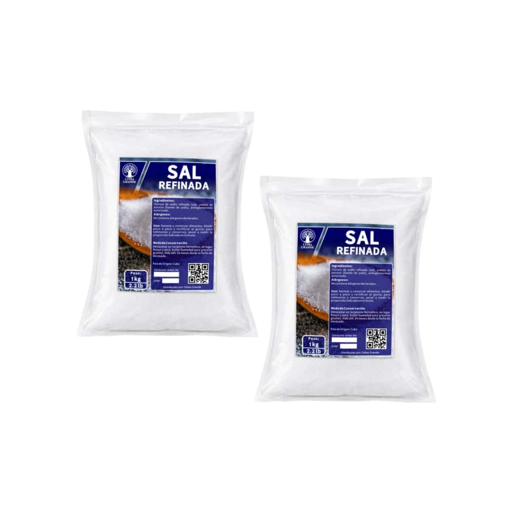 Sal refinada Ceiba Grande (2 x 1 kg / 2.2 lb) - Miniatura 1
