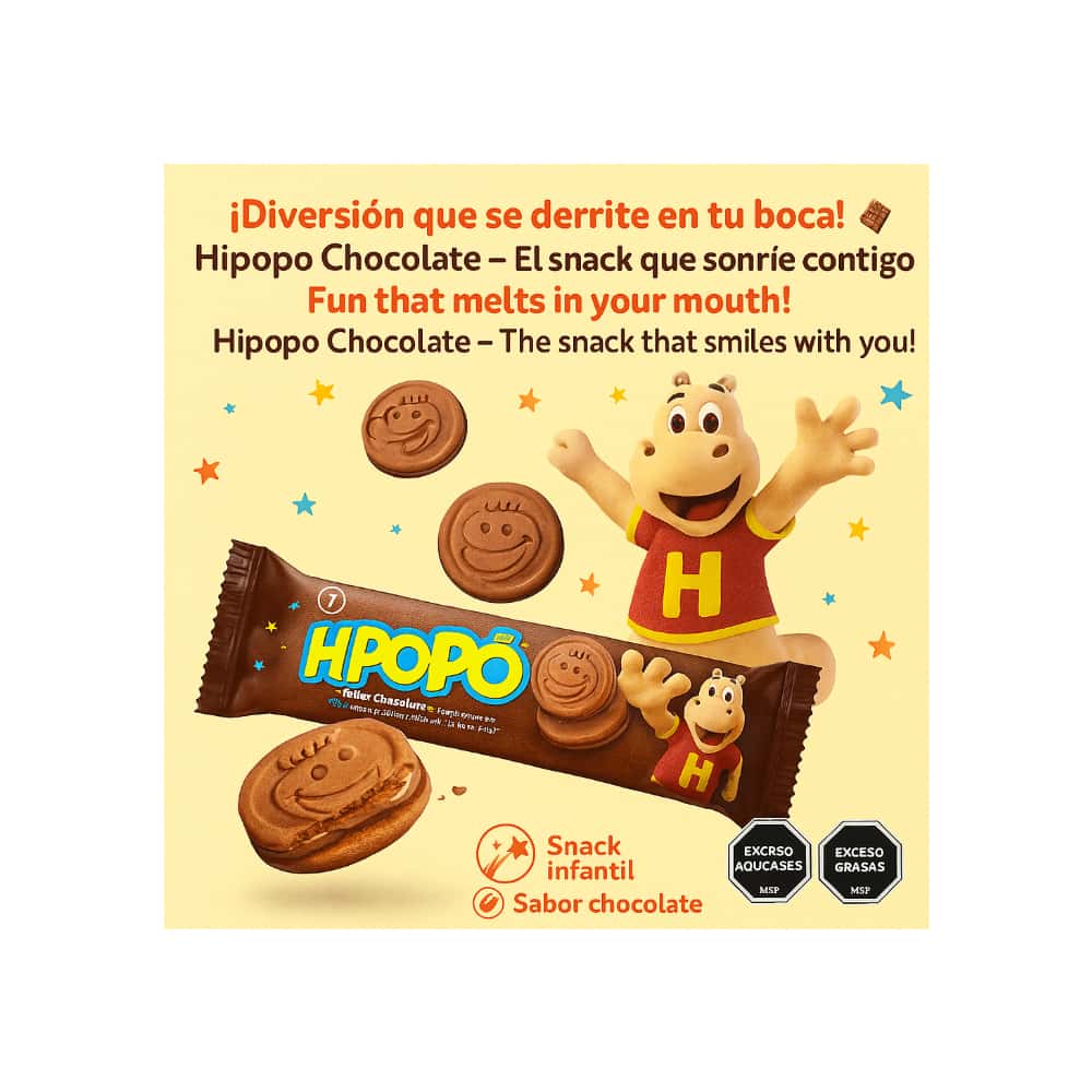 Galletas con relleno sabor chocolate Hipopó (4 x 80 g , 2.82 oz) - Miniatura 4