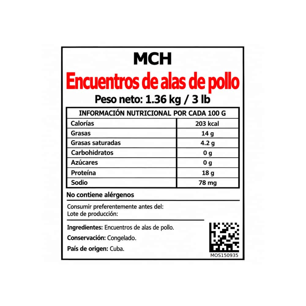 Secciones de alas de pollo MCH (1.36 kg / 3 lb) - Miniatura 2
