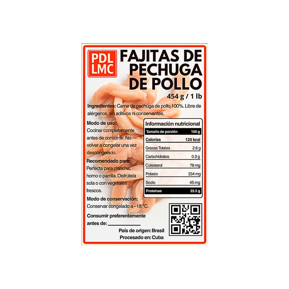 Fajitas de pechuga de pollo PDL LMC (454 g / 1 lb) - Miniatura 3