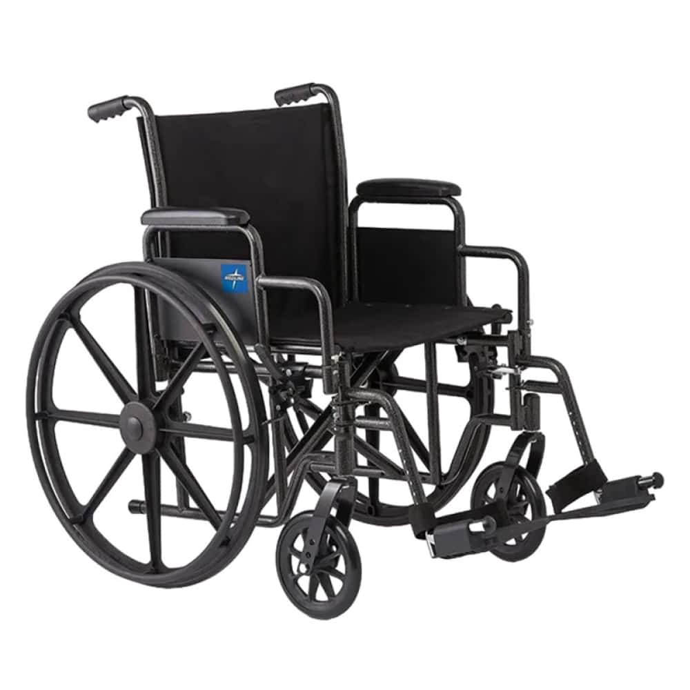 Silla de ruedas manual para adultos 18" con reposapiés abatible Medline - Miniatura 1