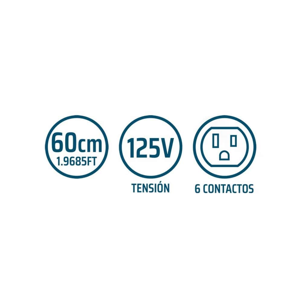 Regleta eléctrica de 6 contactos Troen - Miniatura 3