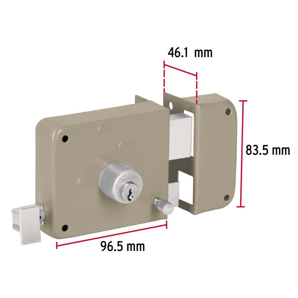 Cerradura sobreponer derecha Hermex CS-75DBP - Miniatura 2