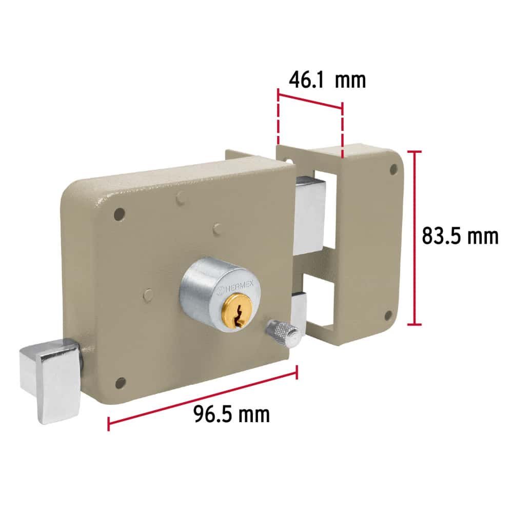 Cerradura sobreponer derecha Hermex CS-75D - Miniatura 2