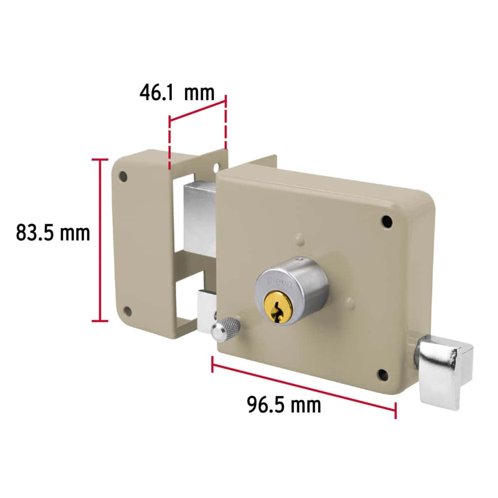 Cerradura sobreponer izquierda Hermex CS-75I - Miniatura 2