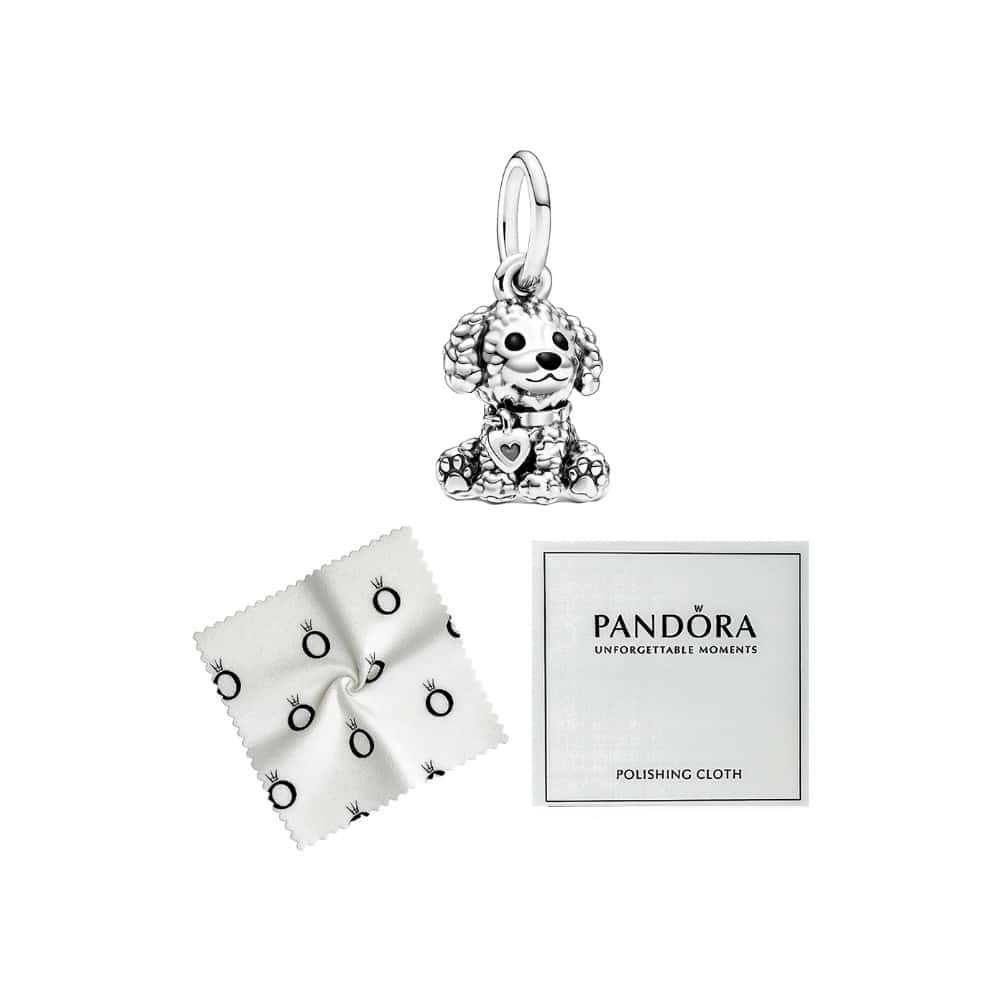 Charm colgante de plata S925 estilo Pandora cachorro de caniche - Miniatura 2
