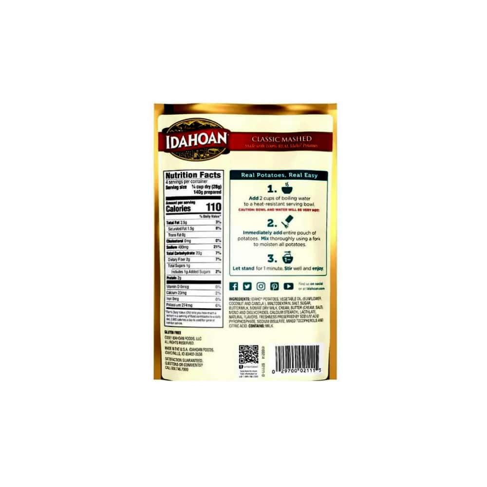 Puré de papa instantáneo sabor clásico Idahoan (113.4 g / 4 oz) - Miniatura 2