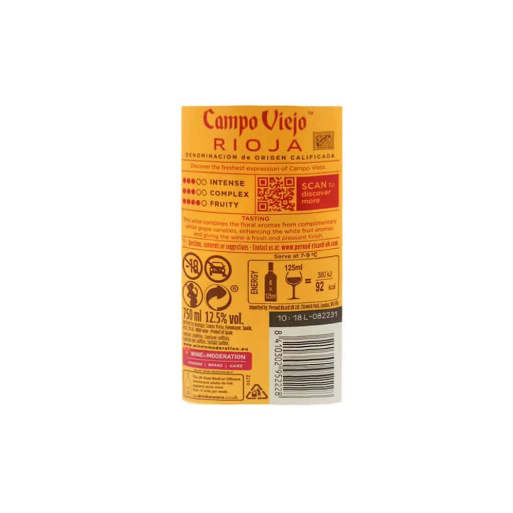 Vino blanco Rioja 2022 12.5 % vol Campo Viejo (750 ml) - Miniatura 3