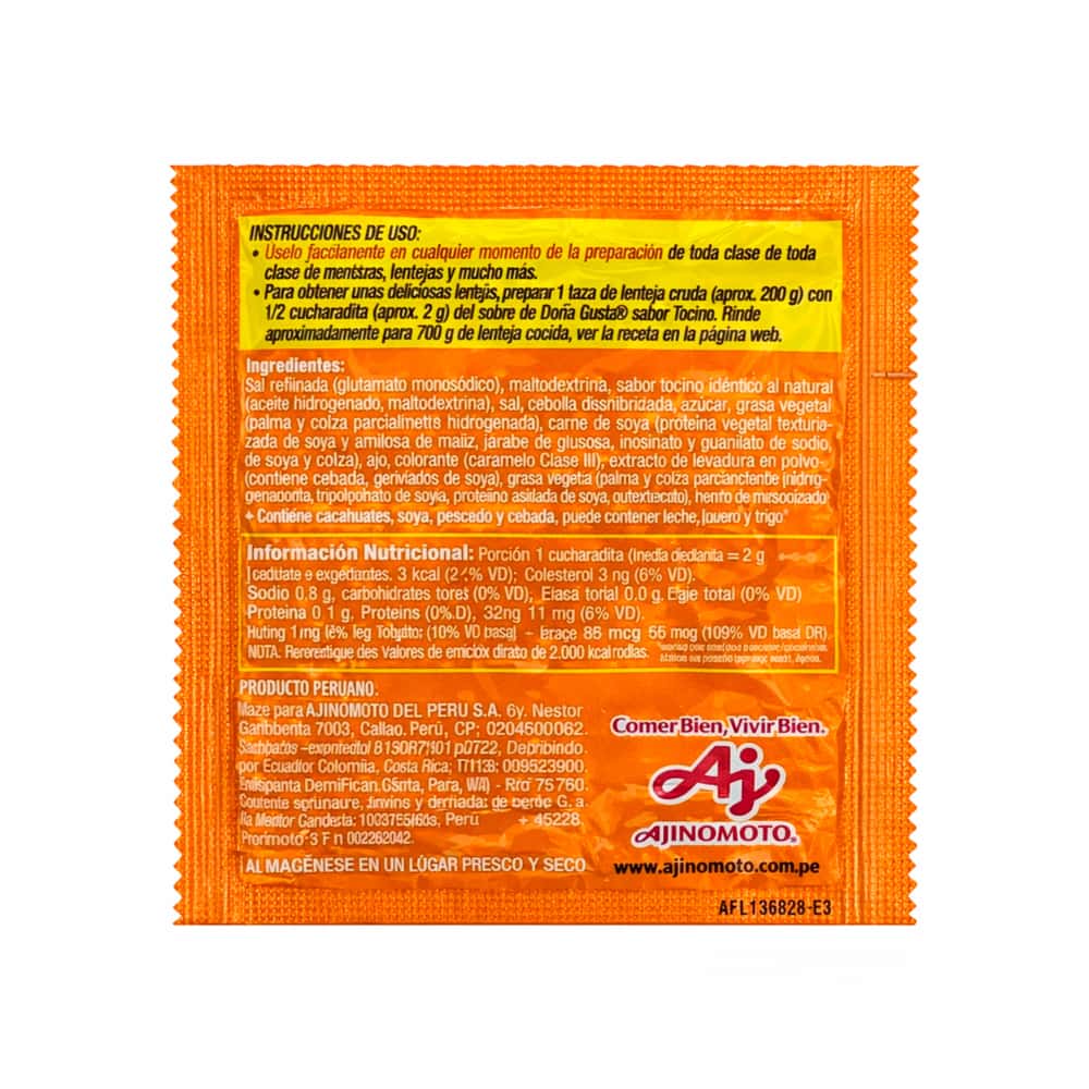 Concentrado sabor tocino Doña Gusta Ajinomoto (7 g) - Miniatura 2