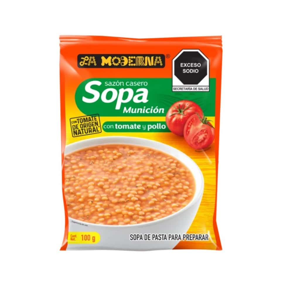Sopa de munición con tomate y pollo La Moderna (100 g / 3.5 oz) - Miniatura 1