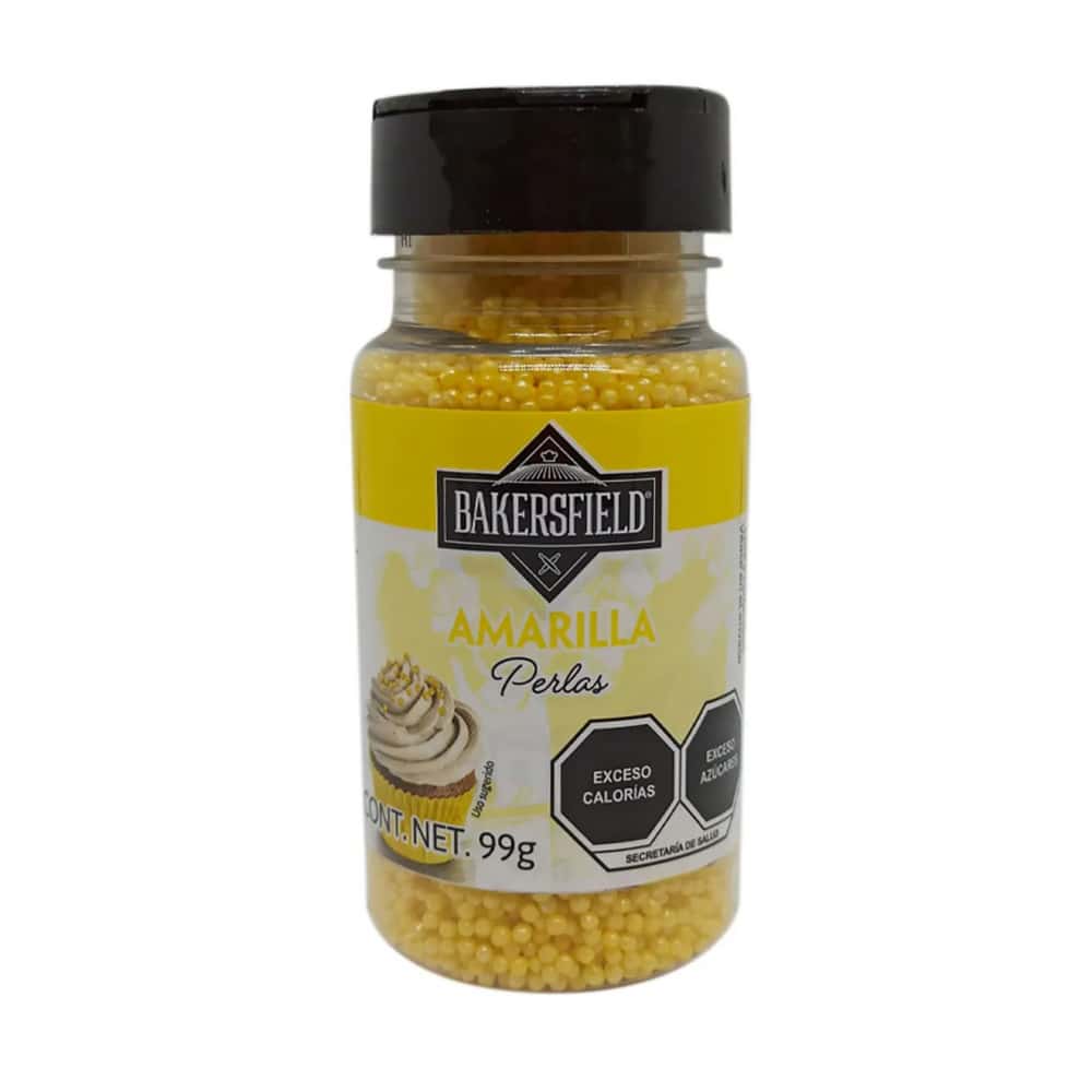 Perlas amarillas para decorar postres Bakersfield (99 g / 3.5 oz) - Miniatura 1