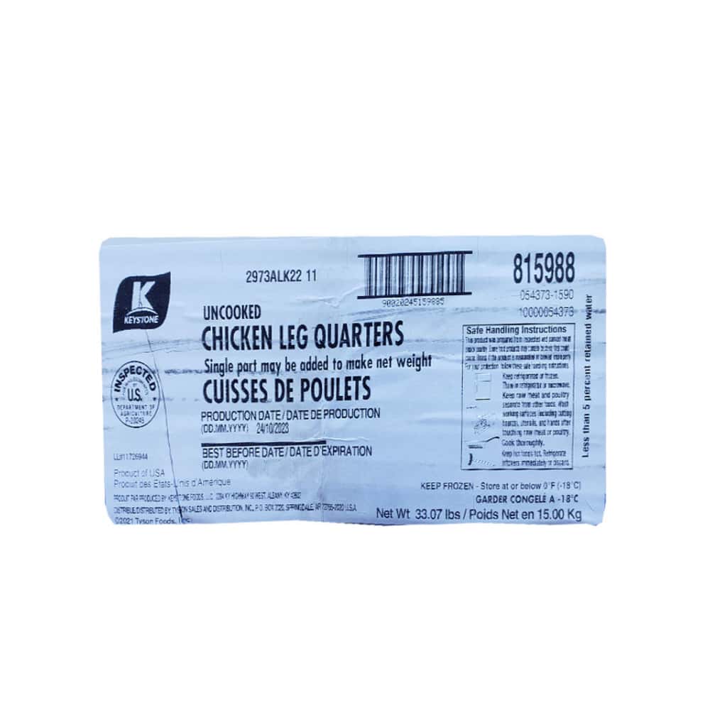Caja de cuartos traseros de pollo Keystone (15 kg / 33.07 lb) - Miniatura 3