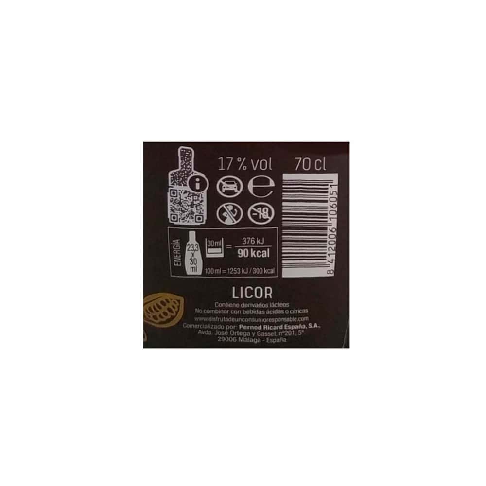 Crema de chocolate 17 % vol Ruavieja (700 ml) - Miniatura 3