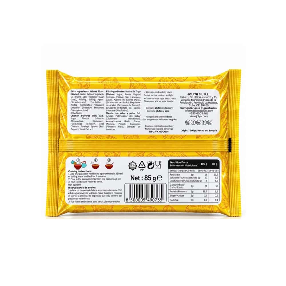 Sopa de fideos instantáneos sabor pollo Jolyni (85 g / 3 oz) - Miniatura 2