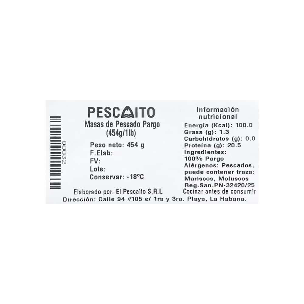 Masas de pescado pargo Pescaito (454 g / 1 lb) - Miniatura 4