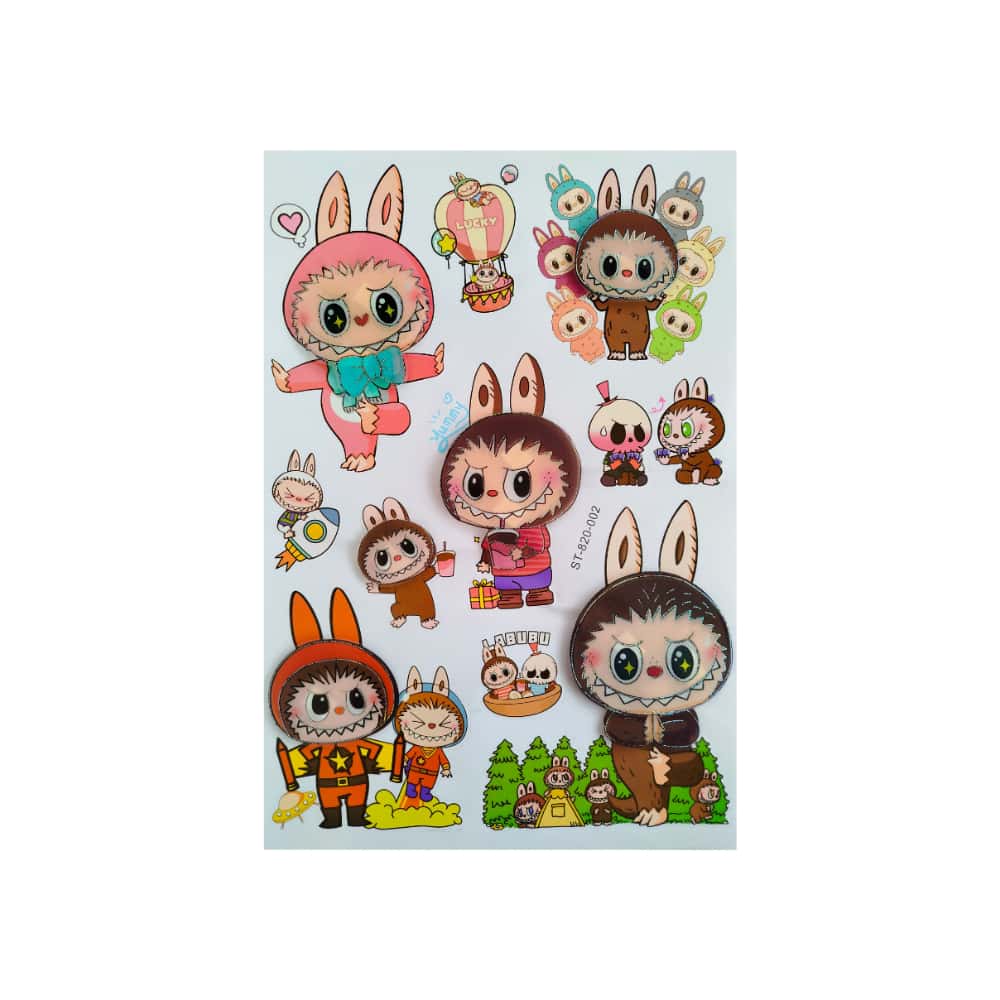 Set de pegatinas en 3D con motivo de Labubu Home Decor - Miniatura 2