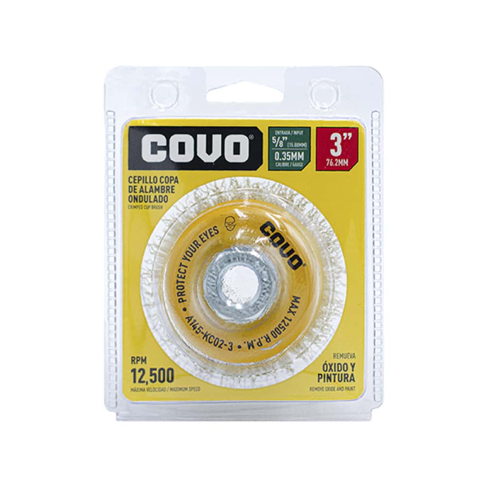 Cepillo copa de alambre ondulado 3" Covo - Miniatura 1