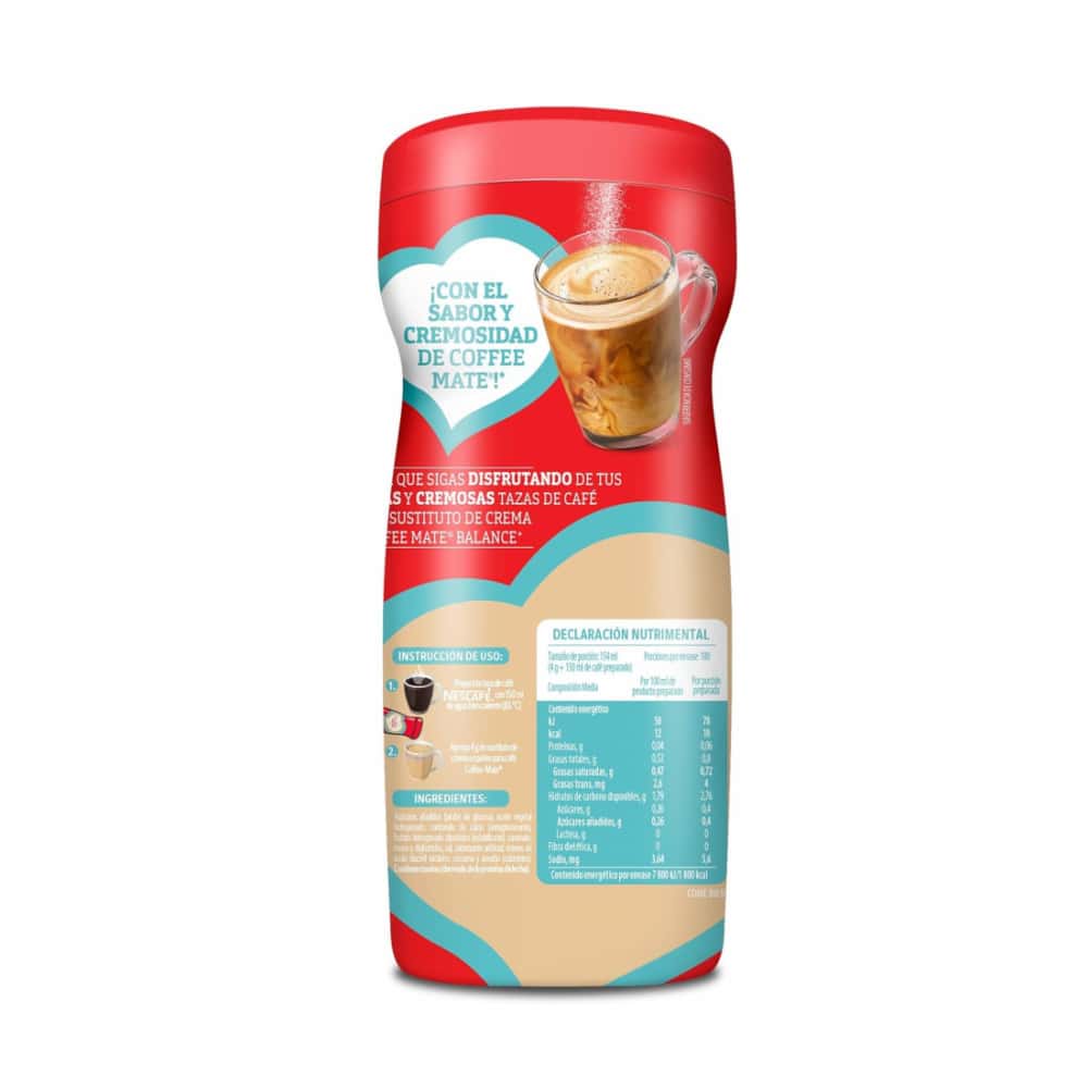 Sustituto de crema para café Coffee Mate Balance Nestlé (400 g / 14.11 oz) - Miniatura 2