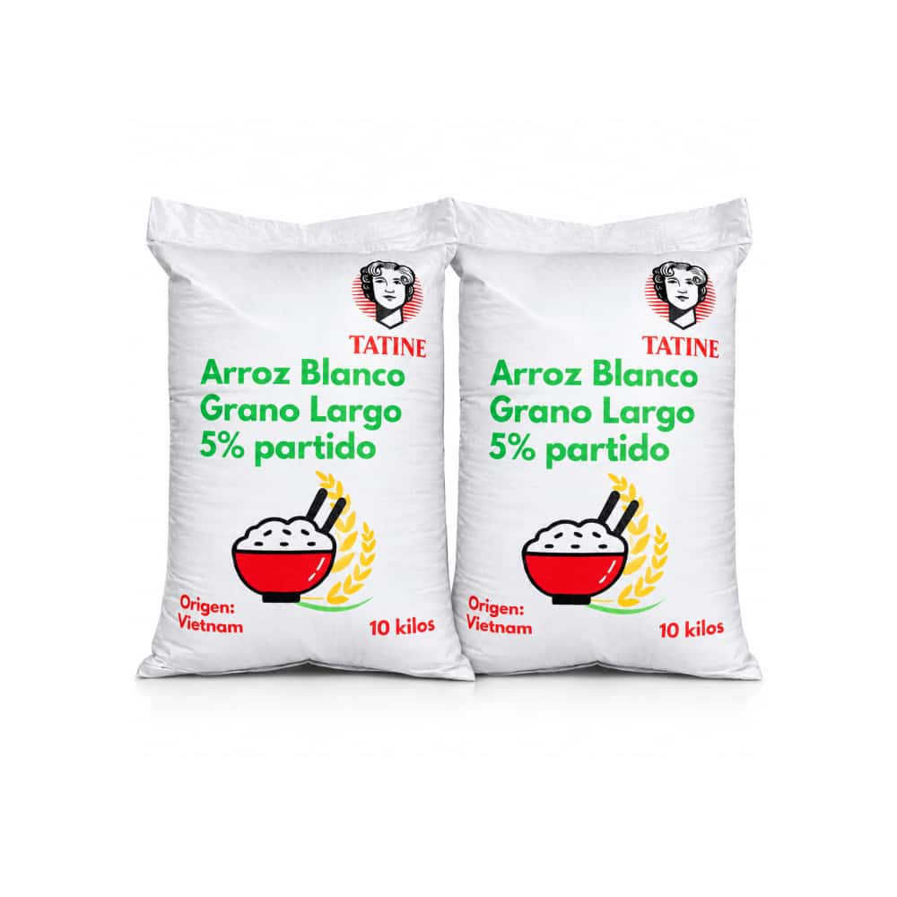Arroz de grano largo 5% de grano partido Tatine (2 x 10 kg / 22 lb) - Miniatura 1