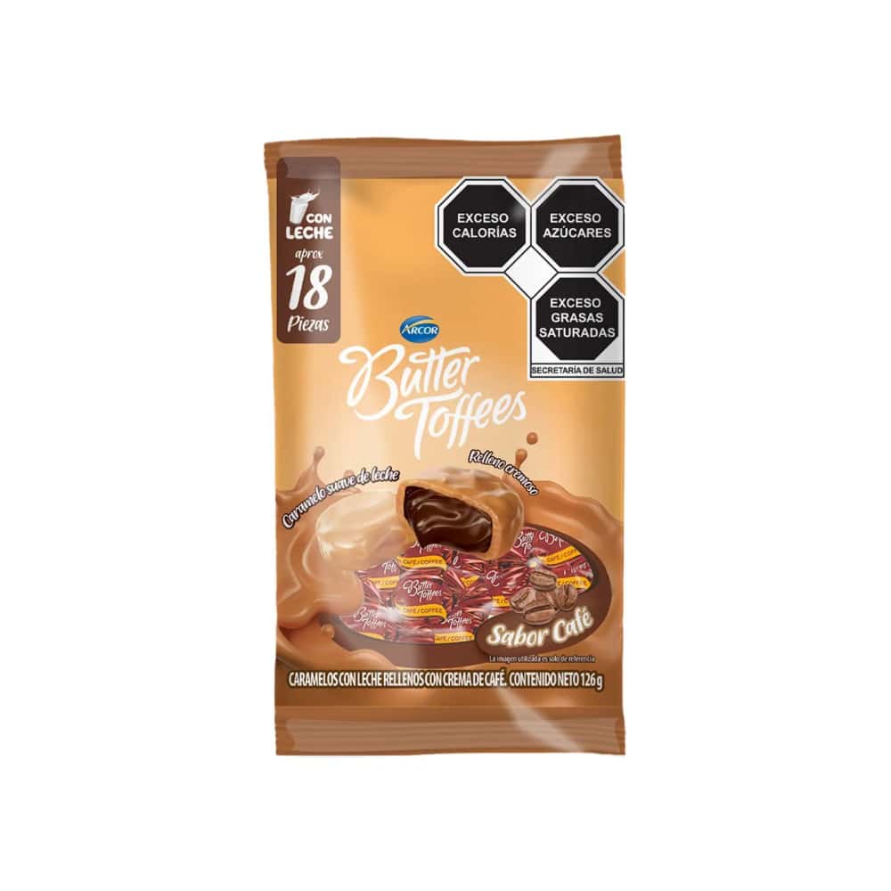 Caramelos con leche rellenos con crema de café Arcor Butter Toffees (126 g / 4.4 oz) - Miniatura 1