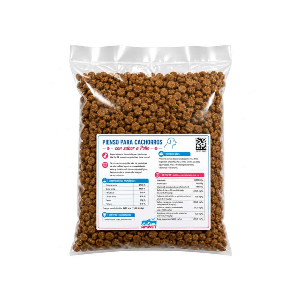 Pienso para perros cachorros sabor a pollo Amivet (1.5 kg / 3.30 lb) - Miniatura 2