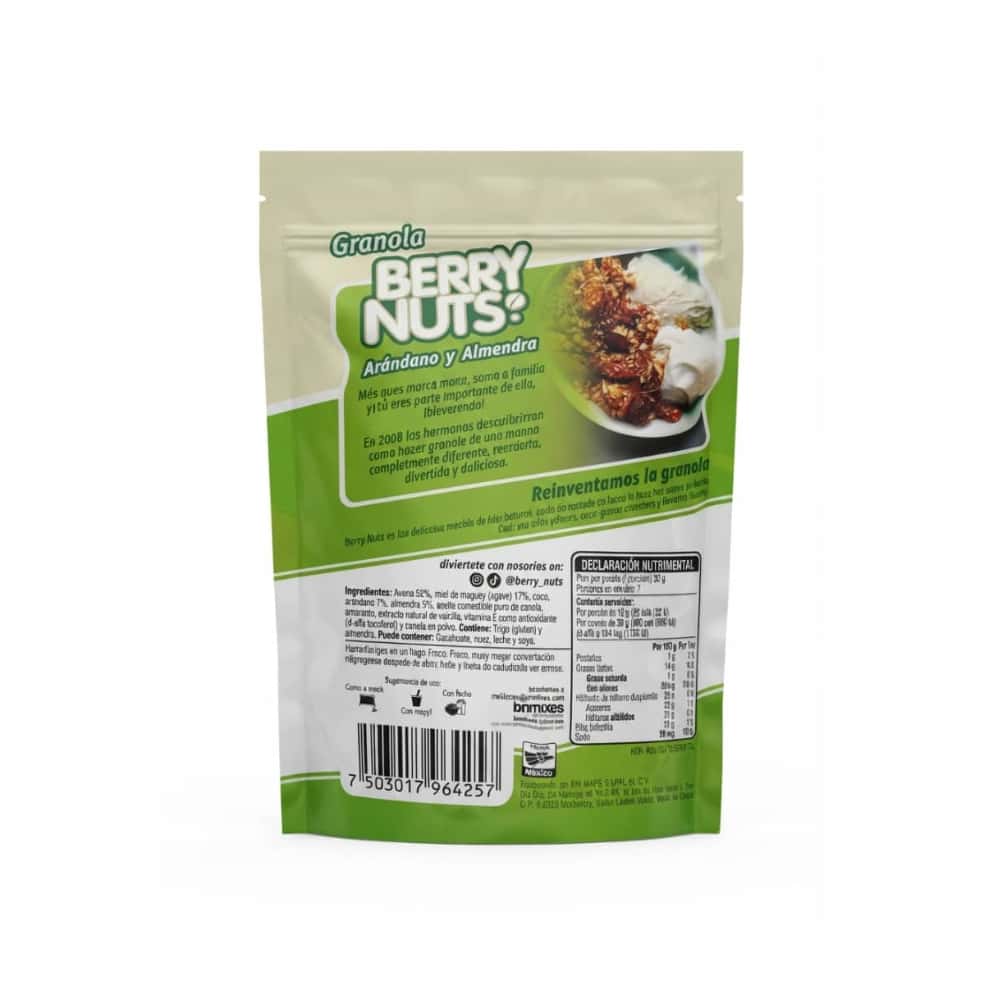 Granola con arándanos y almendras, endulzada con miel de agave Berry Nuts (210 g / 7.4 oz) - Miniatura 3