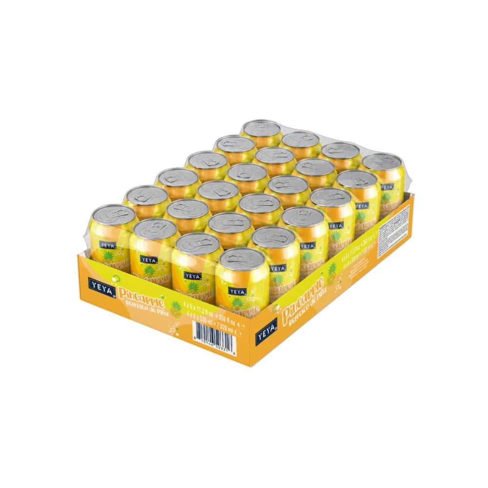 Caja de refresco gaseado de piña YEYA (24 x 330 ml) - Miniatura 1