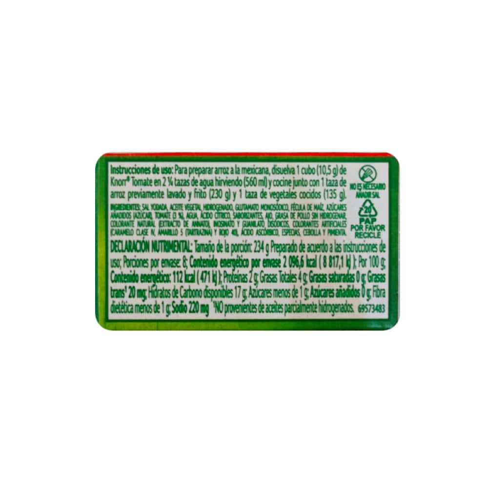 Sazonador completo de tomate en cubo Knorr (21 g) - Miniatura 2