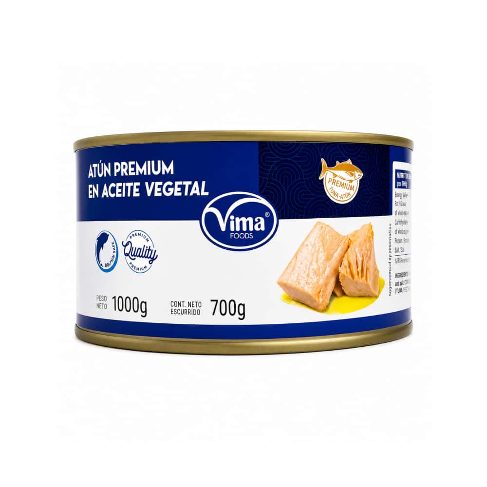 Atún premium en aceite vegetal Vima Foods (1 kg / 2.2 lb) - Miniatura 1