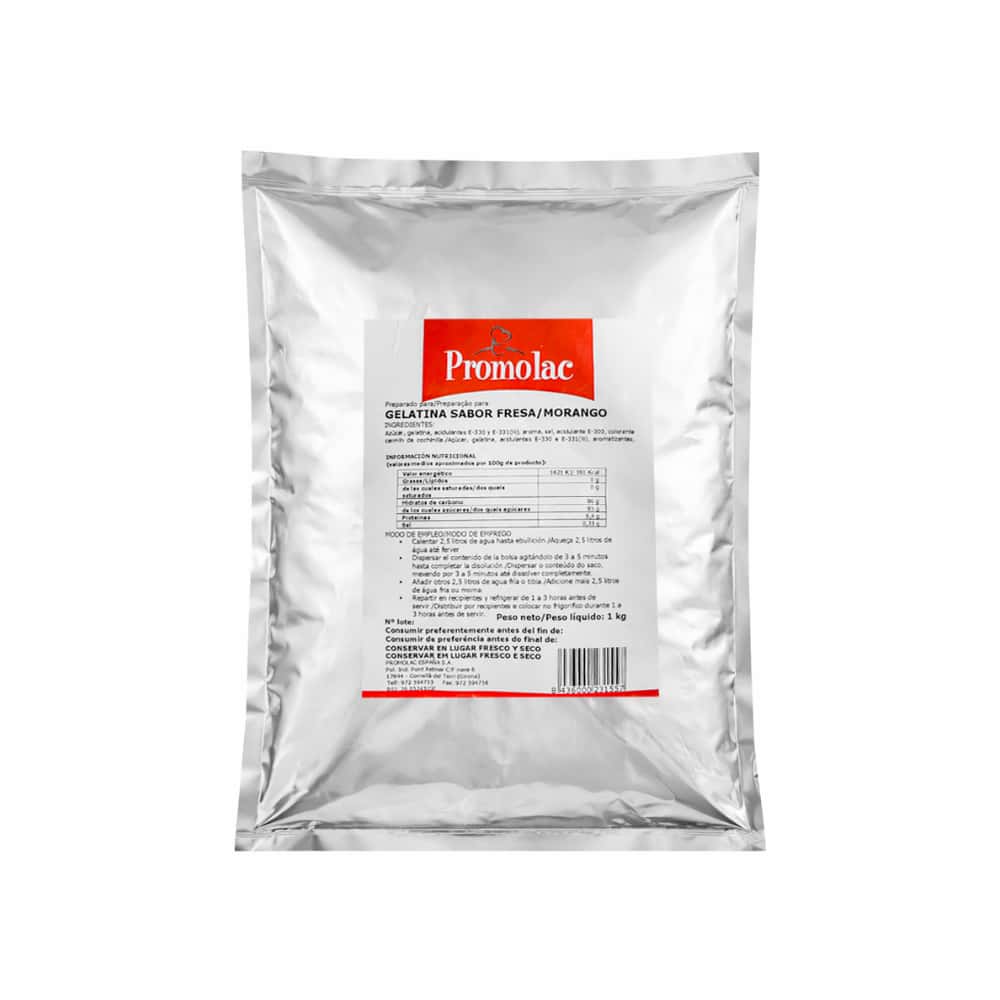 Gelatina sabor fresa Promolac (1 kg / 2.2 lb) - Miniatura 1