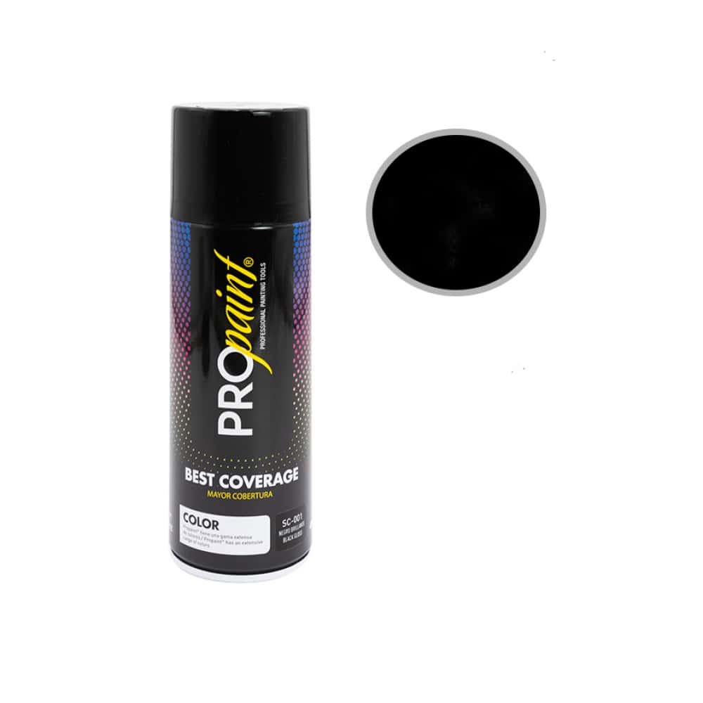 Pintura en aerosol color negro brillante Propaint (400 ml) - Miniatura 1