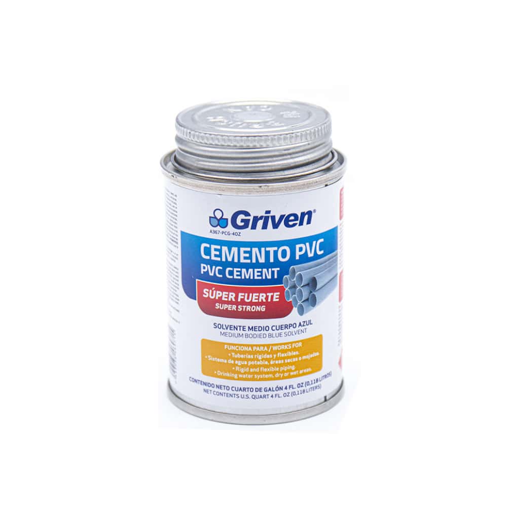 Pegamento cemento PVC Griven (118 ml / 4 oz) - Miniatura 1