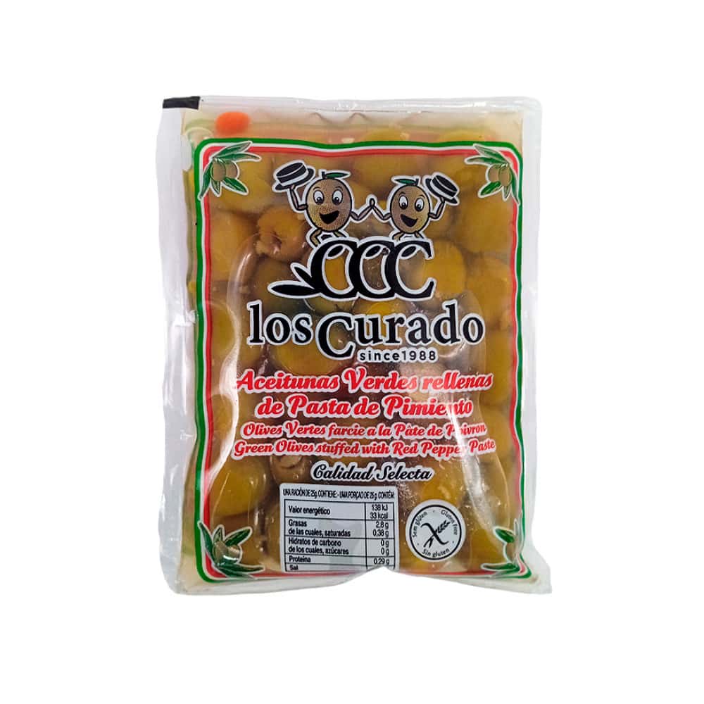 Aceitunas verdes rellenas de pasta de pimiento Los Curado (180 g / 6.35 oz) - Miniatura 1