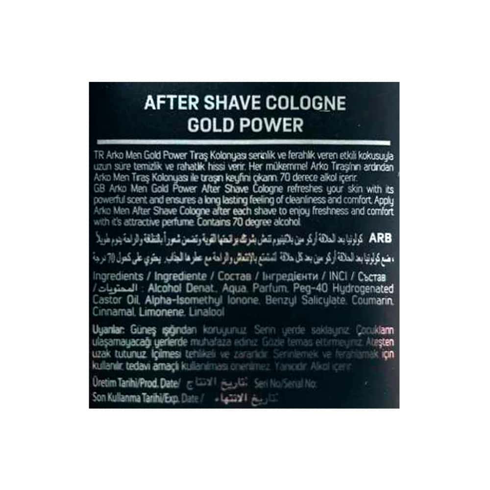 Colonia para después del afeitado poder de oro Arko (255 ml) - Miniatura 3