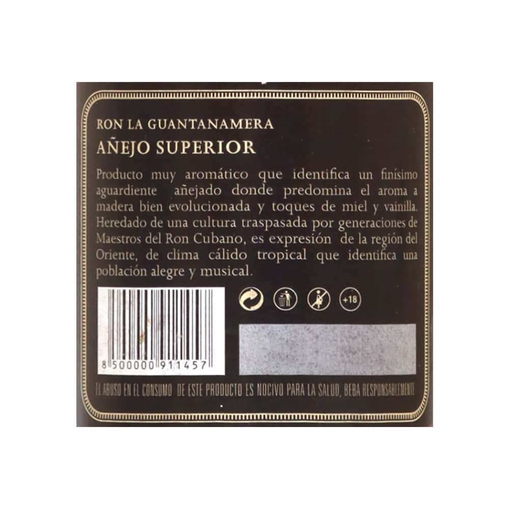Ron Añejo Superior La Guantanamera (700 ml) - Miniatura 3