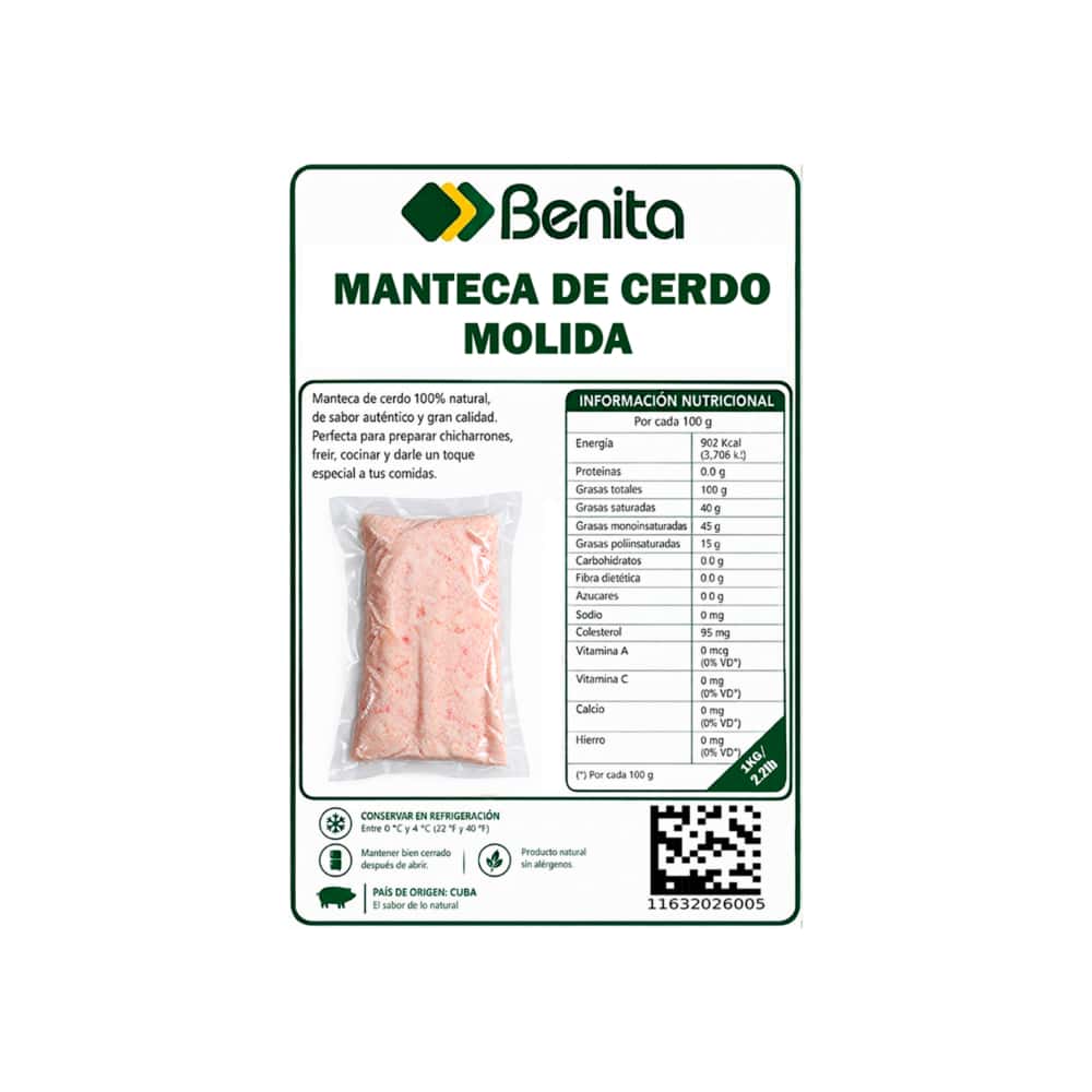 Manteca de cerdo molida Benita (1 kg / 2.2 lb) - Miniatura 3
