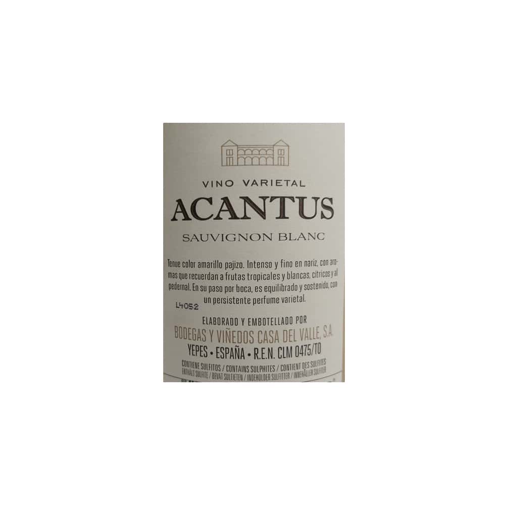 Vino blanco Sauvignon Acantus (750 ml) - Miniatura 3