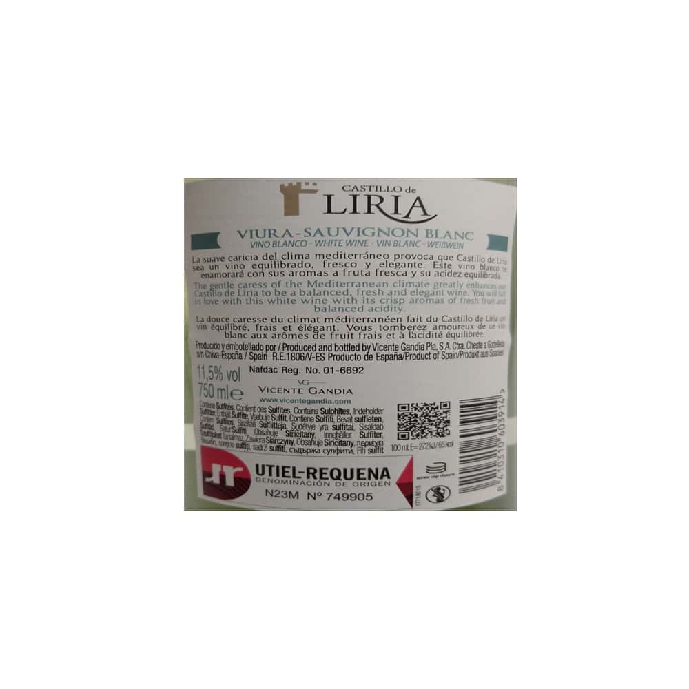 Vino blanco Sauvignon Castillo de Liria (750 ml) - Miniatura 3
