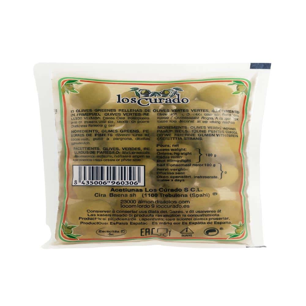 Aceitunas verdes rellenas de pasta de pimiento Los Curado (180 g / 6.35 oz) - Miniatura 7