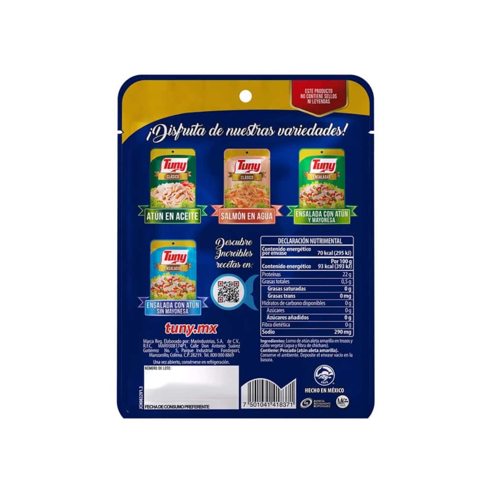 Atún en hojuelas en agua clásico Tuny (4 x 75 g / 2.64) - Miniatura 2
